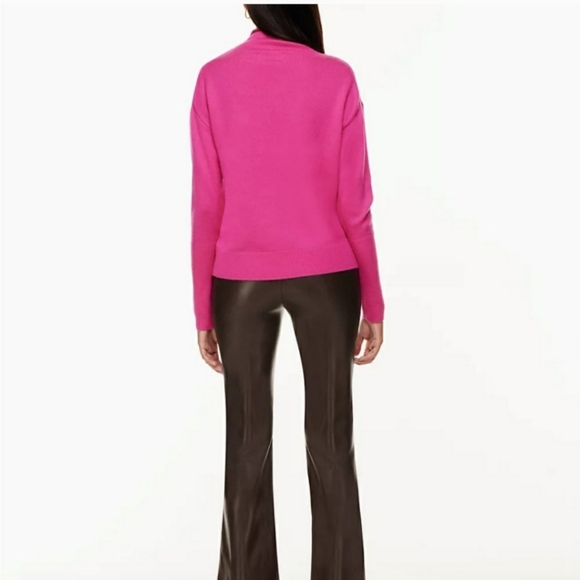 Wilfred cyprie mock neck merino wool sweater in vital pink sz S - Picture 6 of 10